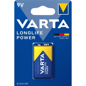 Batteri 9V - Varta Longlife Power 9V - E-blok 1 stk.